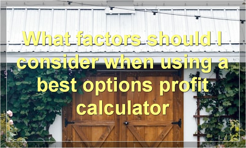 What factors should I consider when using a best options profit calculator