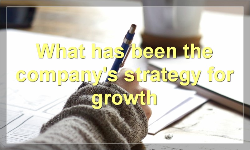 What has been the company's strategy for growth