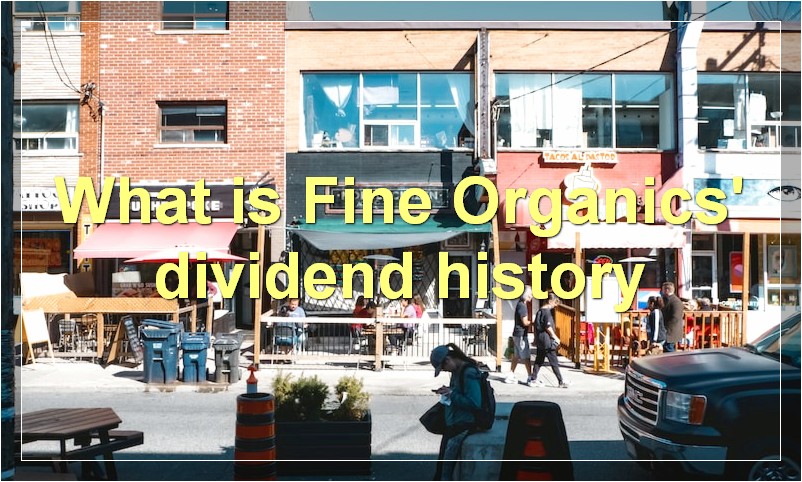 What is Fine Organics' dividend history