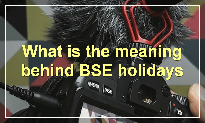 What is the meaning behind BSE holidays