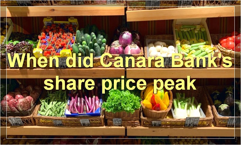 When did Canara Bank's share price peak