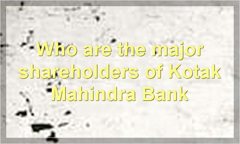 Who are the major shareholders of Kotak Mahindra Bank